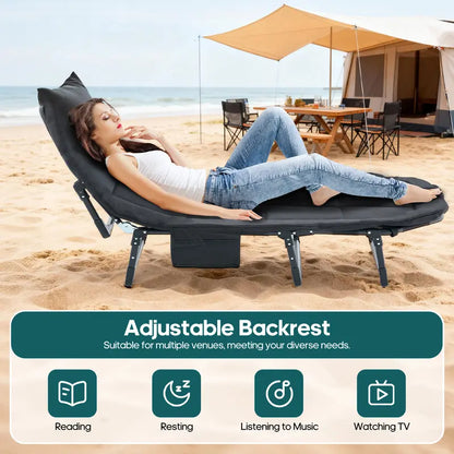 6-Position Adjustable Folding Camping Cot with Mattress 450ibs– 550lbs Upgraded version